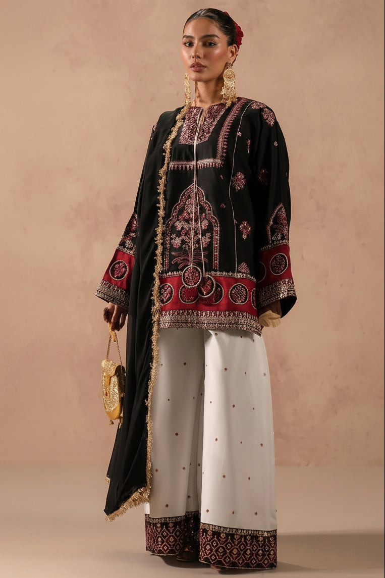 A three-piece women's ethnic wear set by MARIA.B.
