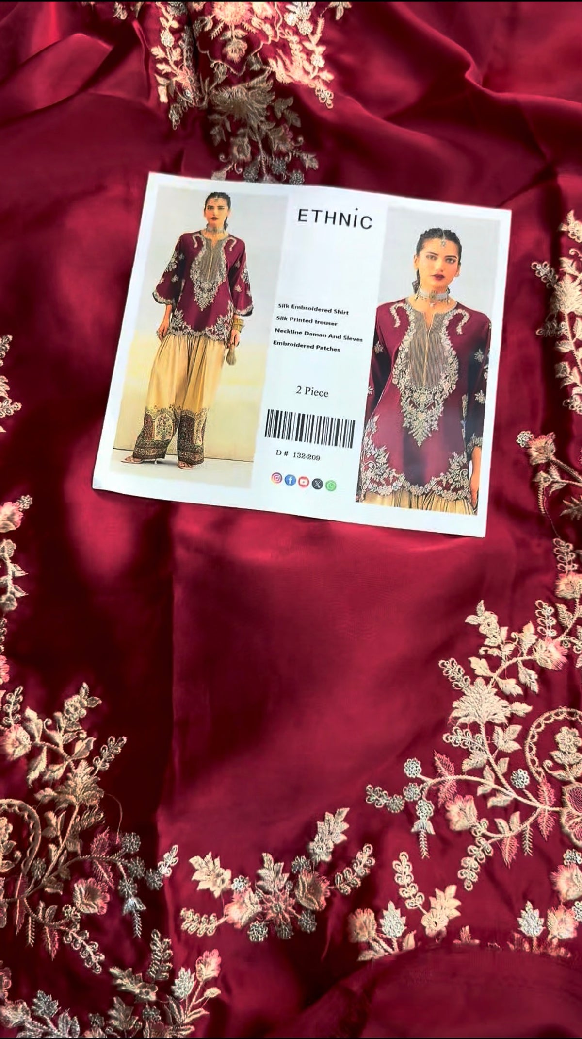 Premium Silk Emb 2Pc